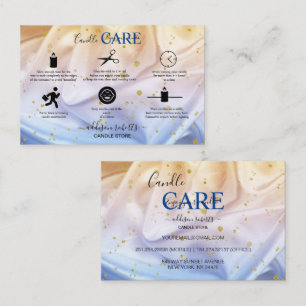 Blue and Gold Glitter Jewelry Care Business Card