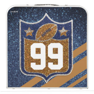 Blue and Gold Glitter School Football Team Colors Beer Pong Table