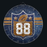 Blue and Gold Glitter School Football Team Colors Dart Board<br><div class="desc">Go blue and gold school colors! Football fans will love this colorful jersey design with customizable numbers. Put your favorite player's number on this design and show your support for the best football team ever! Can represent college,  high school or professional football teams.</div>