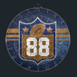 Blue and Gold Glitter School Football Team Colors Dart Board<br><div class="desc">Go blue and gold school colors! Football fans will love this colorful jersey design with customizable numbers. Put your favorite player's number on this design and show your support for the best football team ever! Can represent college,  high school or professional football teams.</div>