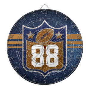 Blue and Gold Glitter School Football Team Colors Dart Board