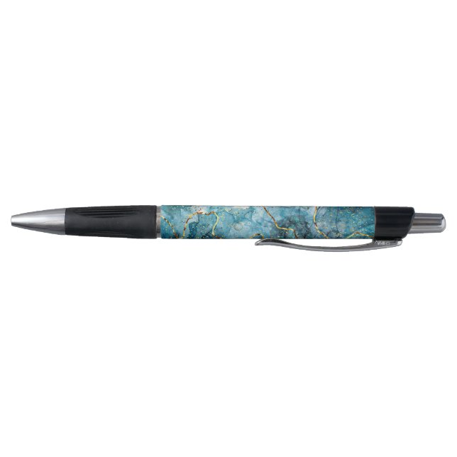 Blue and gold glittery marble  pen (Bottom)