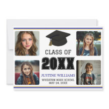 Blue and Gold Graduation Announcement