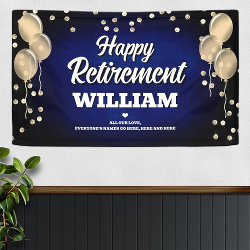 Blue and Gold Happy Retirement 
