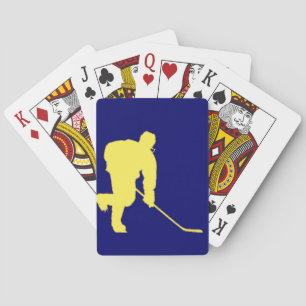 BLUE AND GOLD HOCKEY PLAYER POKER CARDS
