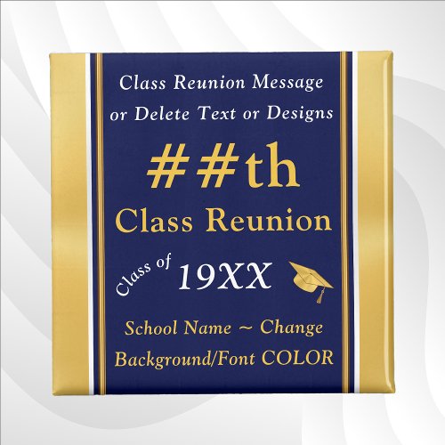 Blue and Gold Inexpensive Class Reunion Gifts Magnet