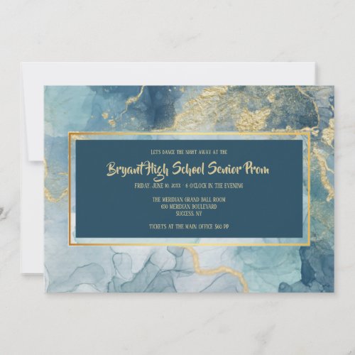Blue and Gold Invitations