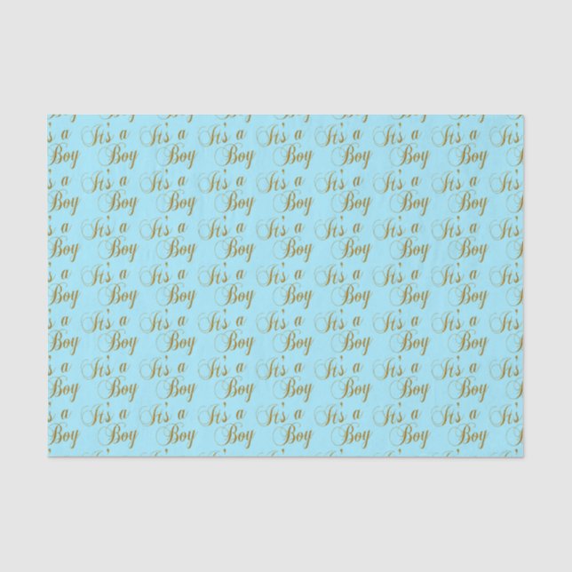 Blue and Gold It's a Boy | Baby Tissue Paper (Front)