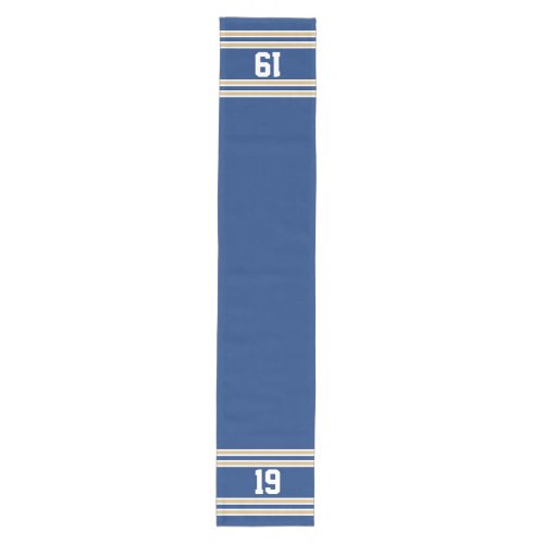 Blue and Gold Jersey Medium Table Runner