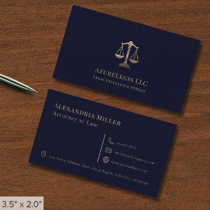 Blue and Gold Legal Services Business Card