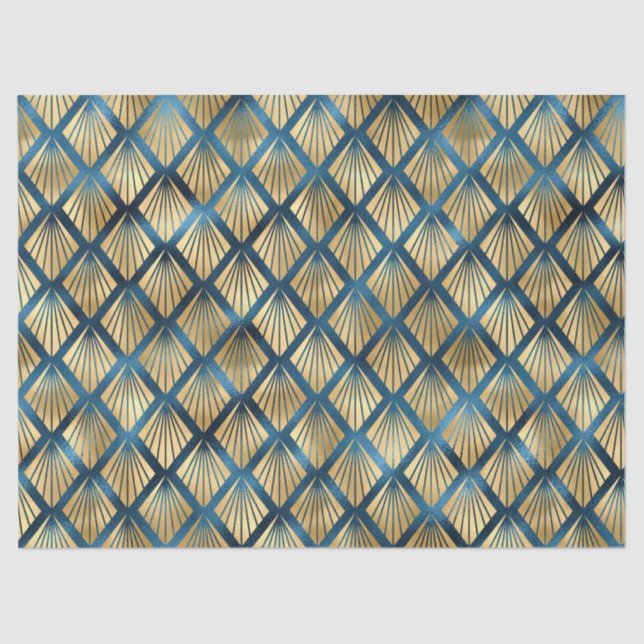 Blue and Gold Leopard Series Design 10 Tissue Paper (Front)