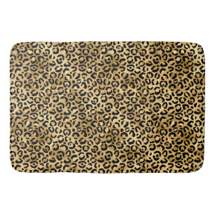 Blue and Gold Leopard Series Design 2 Bath Mat