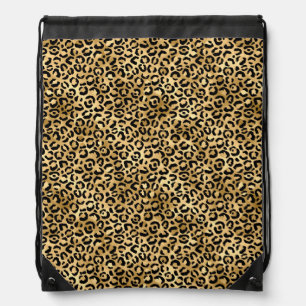 Blue and Gold Leopard Series Design 2 Drawstring Bag