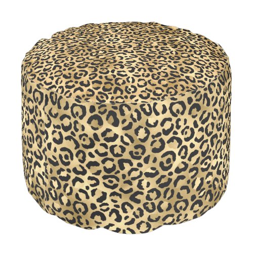 Blue and Gold Leopard Series Design 2 Pouf