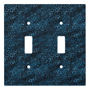 Blue and Gold Leopard Series Design 3 Light Switch Cover