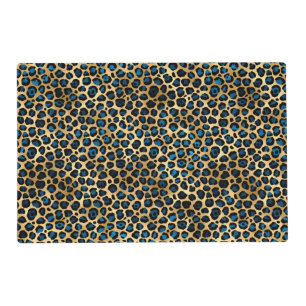Blue and Gold Leopard Series Design 4 Placemat