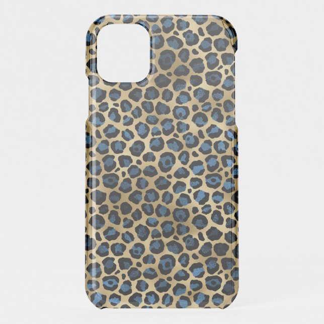 Blue and Gold Leopard Series Design 4 Uncommon iPhone Case (Back)