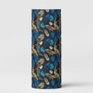 Blue and Gold Leopard Series Design 8 Pillar Candle