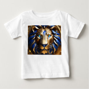 Blue And Gold Lion Head, Baby T-Shirt