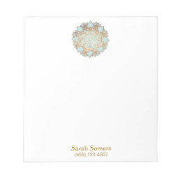 Blue and Gold Lotus Personalized Notepad