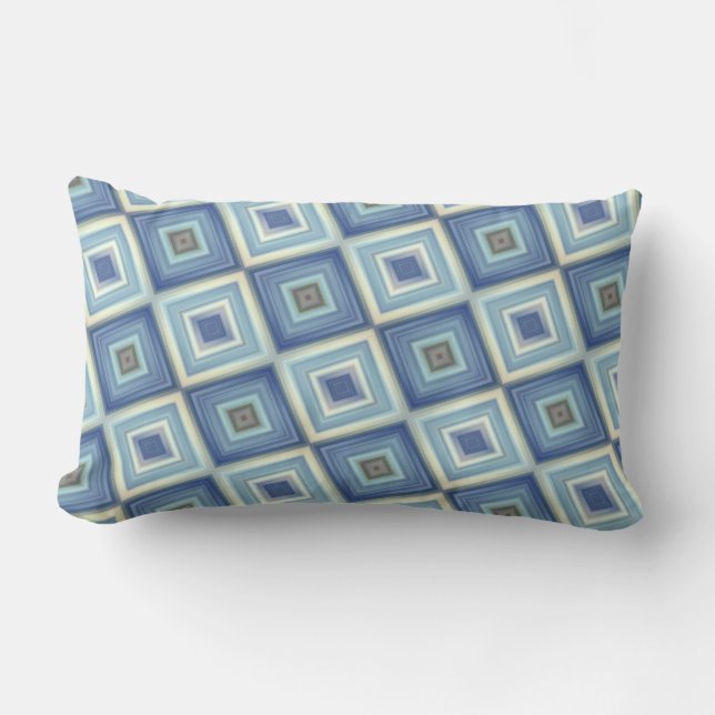 Blue and Gold Lumbar Pillow (Front)
