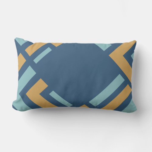 blue and gold lumbar pillow