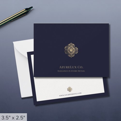 Blue and Gold Luxury Brand Note Card