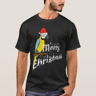 blue and gold macaw  Christmas  parrot  blue and y T-Shirt