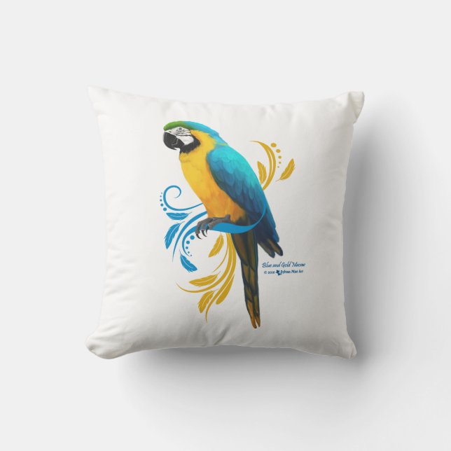 Blue and Gold Macaw Pillow (Front)