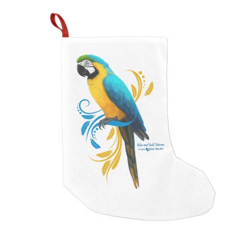 Blue and Gold Macaw Small Christmas Stocking