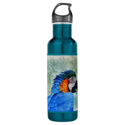 Blue and Gold Macaw Stainless Steel Water Bottle