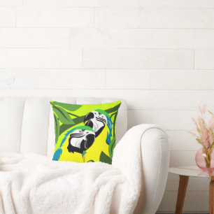 Blue and Gold Macaw Throw Pillow
