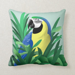 Blue and Gold Macaw Throw Pillow