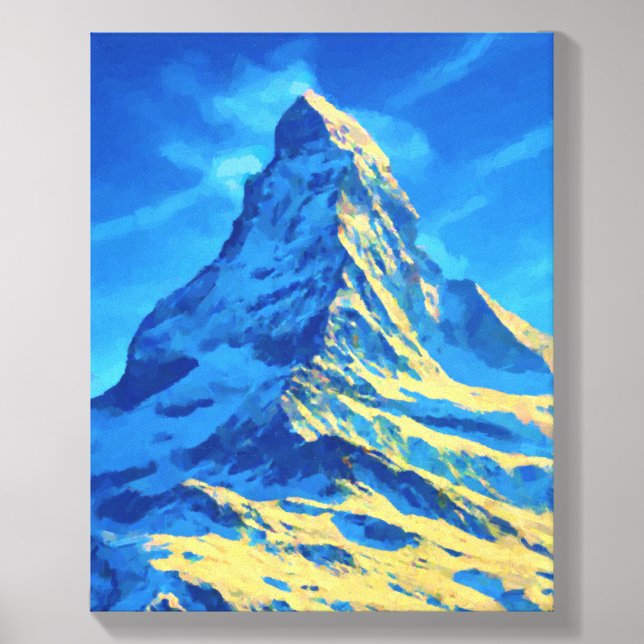 Blue and Gold Majestic Matterhorn Canvas Photo Tile (Front Set)