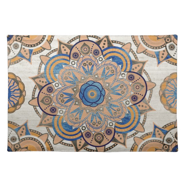 Blue and gold mandala placemat (Front)