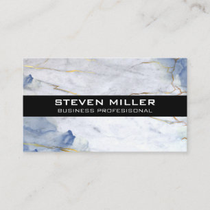 Blue and Gold Marble Background Business Card