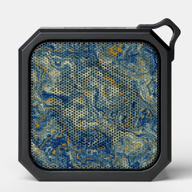 Blue and gold marble bluetooth speaker (Front)