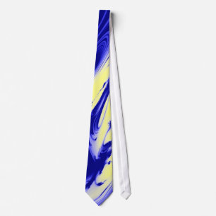 Blue and Gold Marble Designer Neck Tie