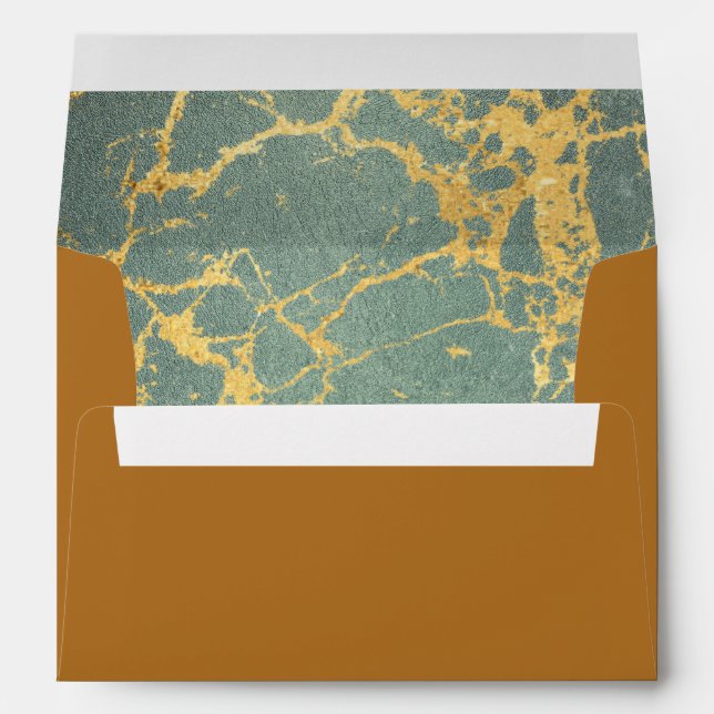 Blue and Gold Marble Envelope (Back (Bottom))