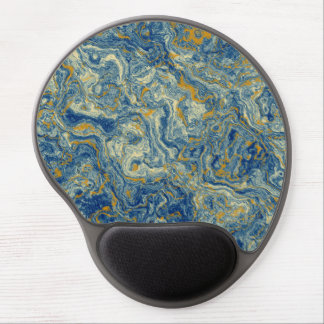 Blue and gold marble gel mouse pad