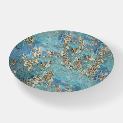 Blue and Gold Marble Pattern Paperweight