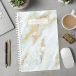 Blue and Gold Marble Personalized Name Custom Planner<br><div class="desc">Elevate your organization with this blue and gold marble personalized name custom planner. Perfect for women who appreciate luxurious and modern designs, this planner combines the elegance of marble with practical functionality. The chic blue and gold marble pattern adds a touch of sophistication to your daily planning. Personalize it with...</div>