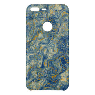 Blue and gold marble uncommon google pixel XL case