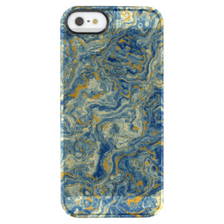 Blue and gold marble clear iPhone SE/5/5s case