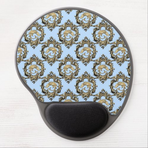 Blue and Gold mermaid design Gel Mouse Pad