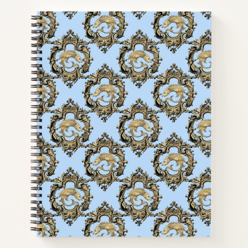 Blue and Gold mermaid design Notebook