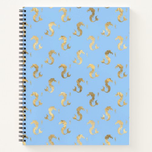 Blue and Gold Mermaid design Notebook