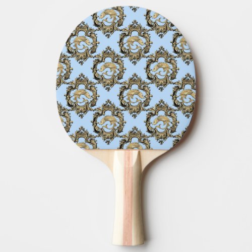 Blue and Gold mermaid design Ping Pong Paddle