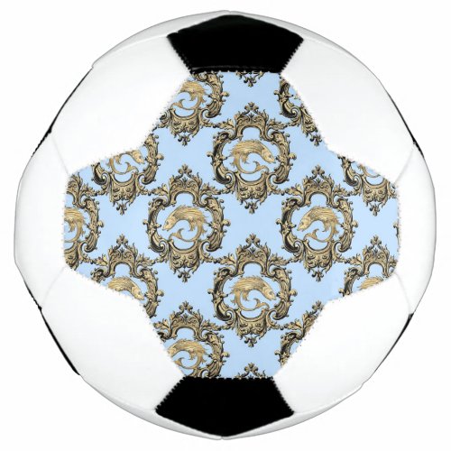 Blue and Gold mermaid design Soccer Ball