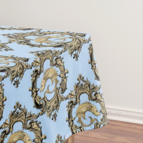 Blue and Gold mermaid design Tablecloth
